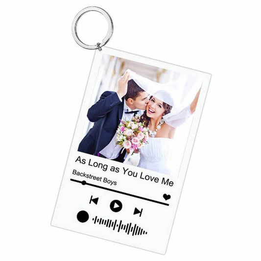 Custom Spotify Keychain - Personalized Picture Keychain - Song Plaque Keychain for Boyfriend Couple with Custom Text Acrylic