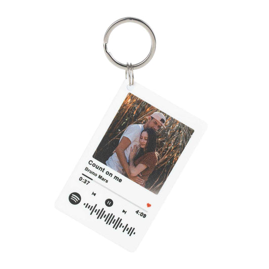 Custom Photo Keychain - Personalized Song Keychain - Music Keychain - Valentine’s Day Gift for Him Couple Gift Friendship Gift