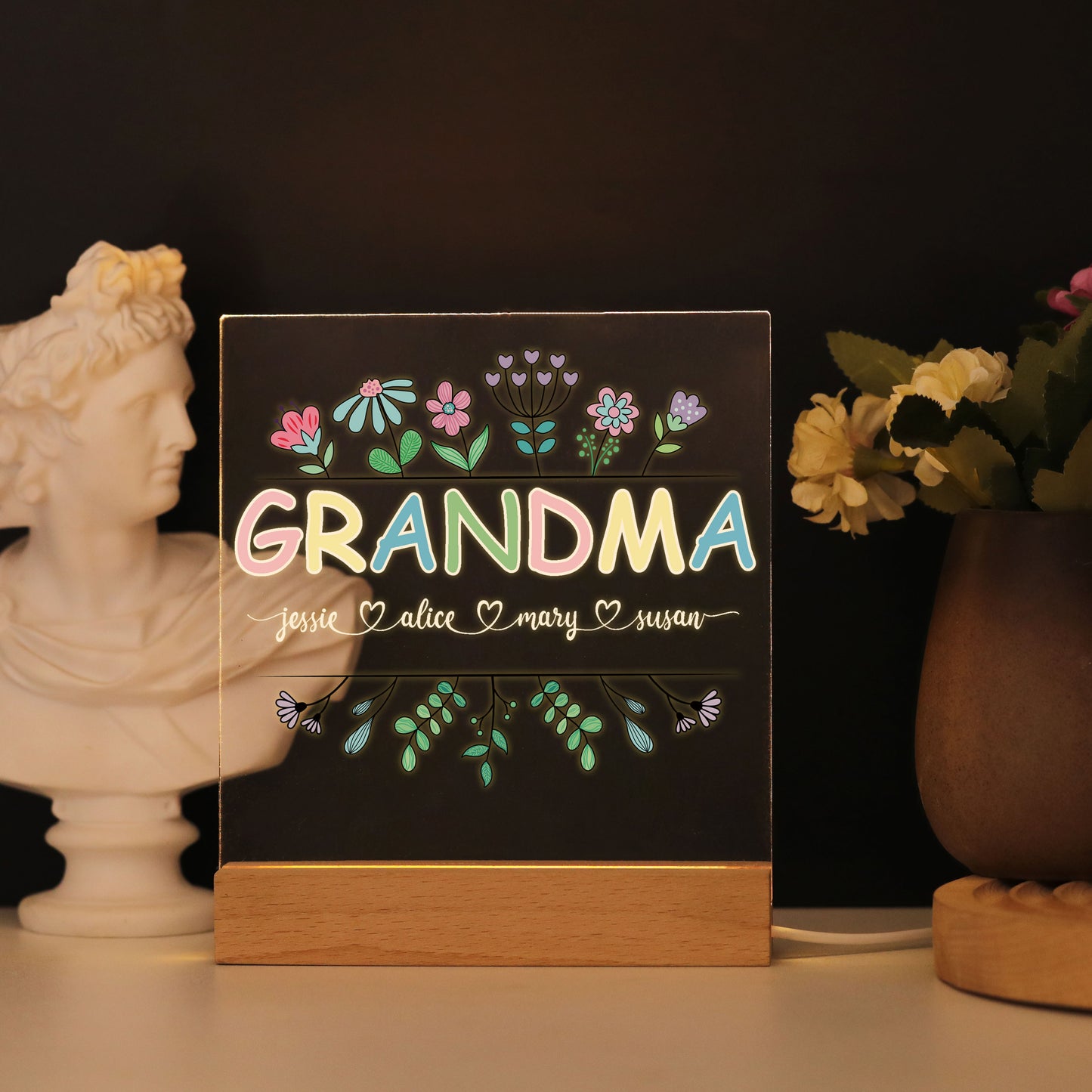 Personalized Names Gifts for Mom - Custom Mom's Garden Plaque - Gift for Mother's Day