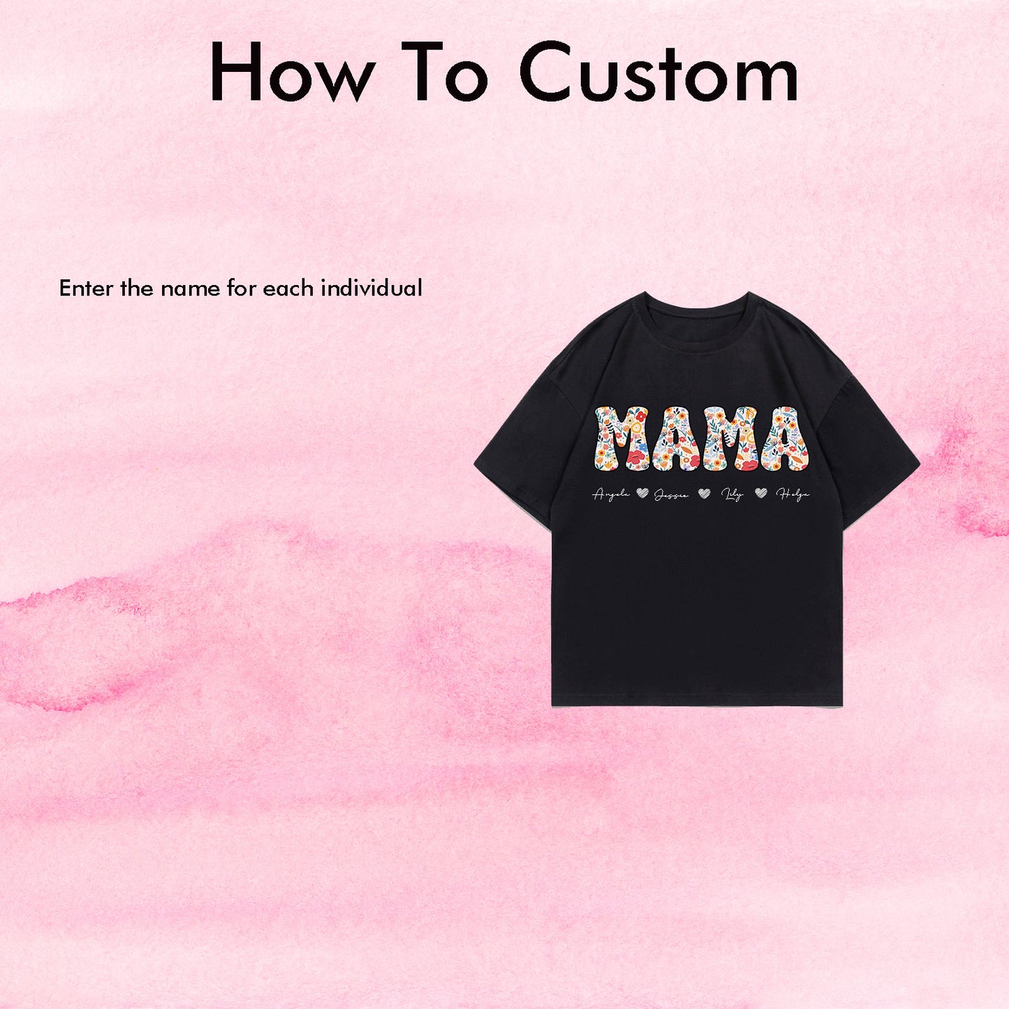 Custom Floral Mama T-Shirt