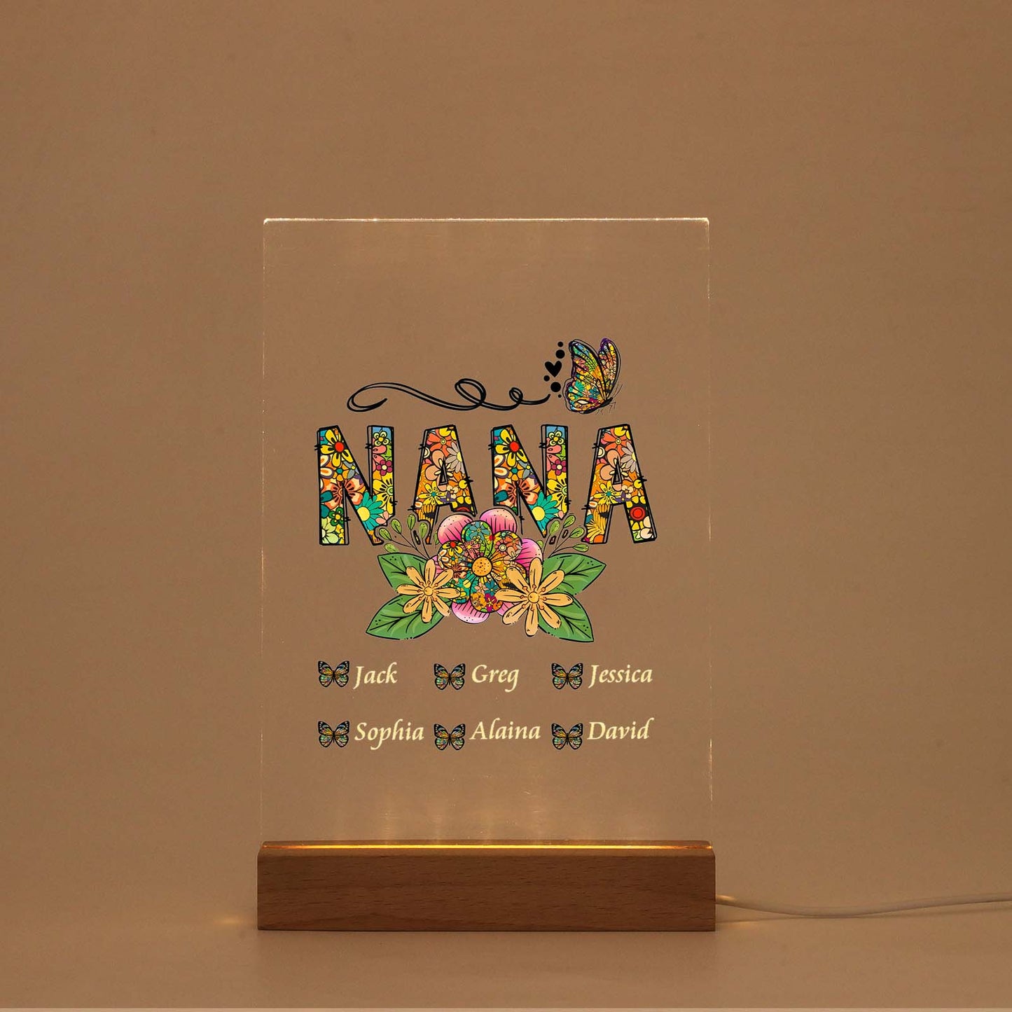 Personalized NANA Acrylic Plaque - Personalized Birthday Mother's Day Gift for Grandma - Custom Grandma Gift