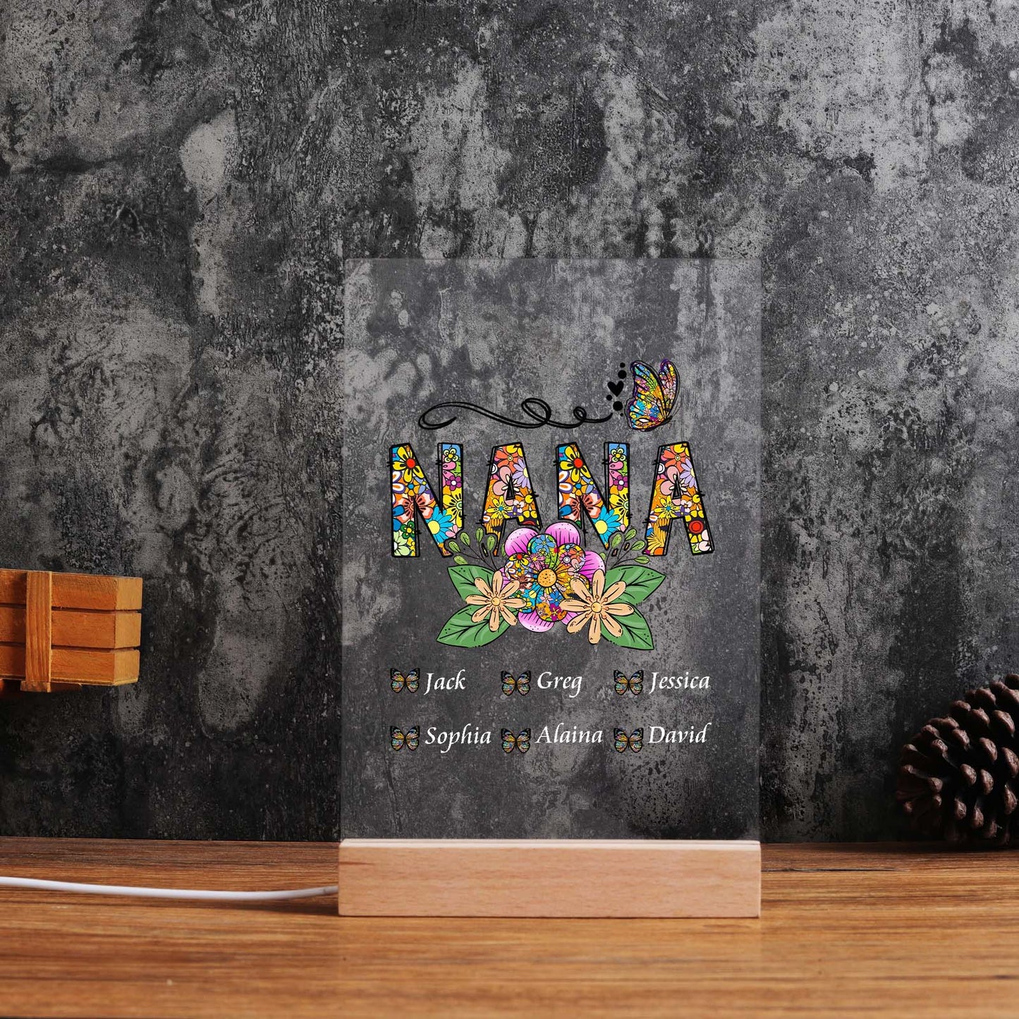 Personalized NANA Acrylic Plaque - Personalized Birthday Mother's Day Gift for Grandma - Custom Grandma Gift