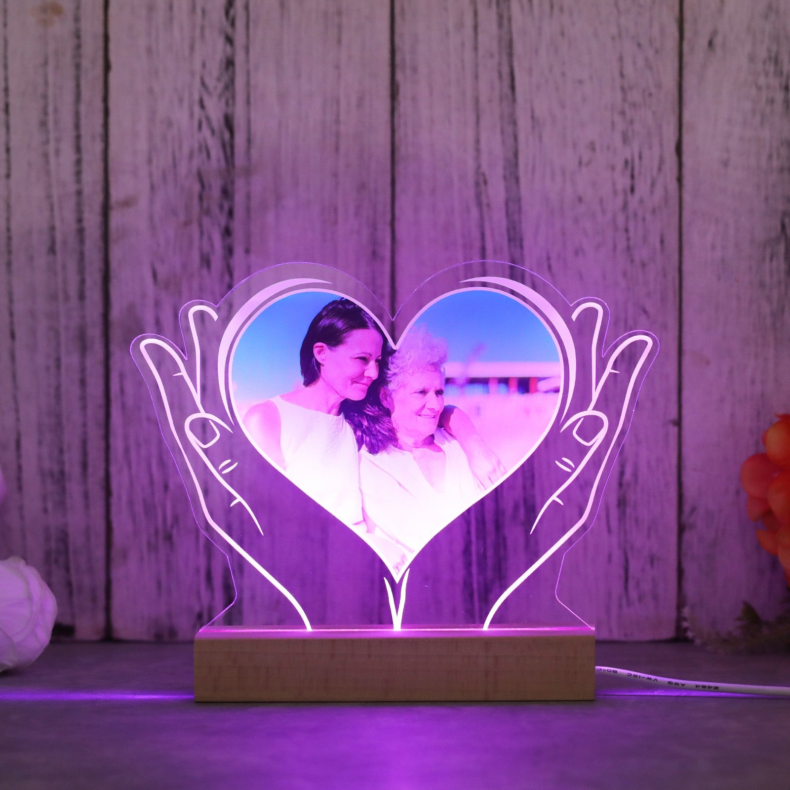 Personalized Acrylic Heart-shaped Photo Plaque