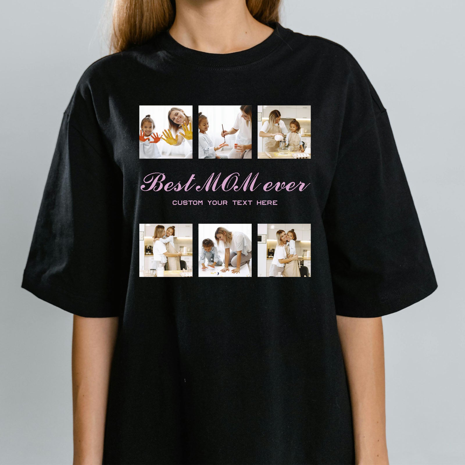 Custom Mom Photo Collage Shirt 