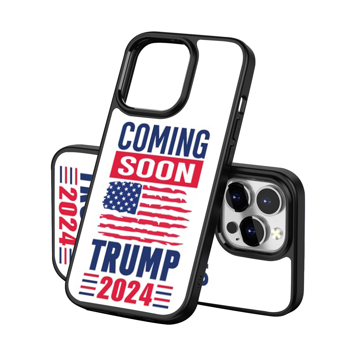 Coming Soon Trump, Funny Trump Phone Case, Make America Great Again Phone Cover for iPhone 15 14 Pro Max 13 12 for Samsung Galaxy S23 S22 Plus Ultra S21 FE Black