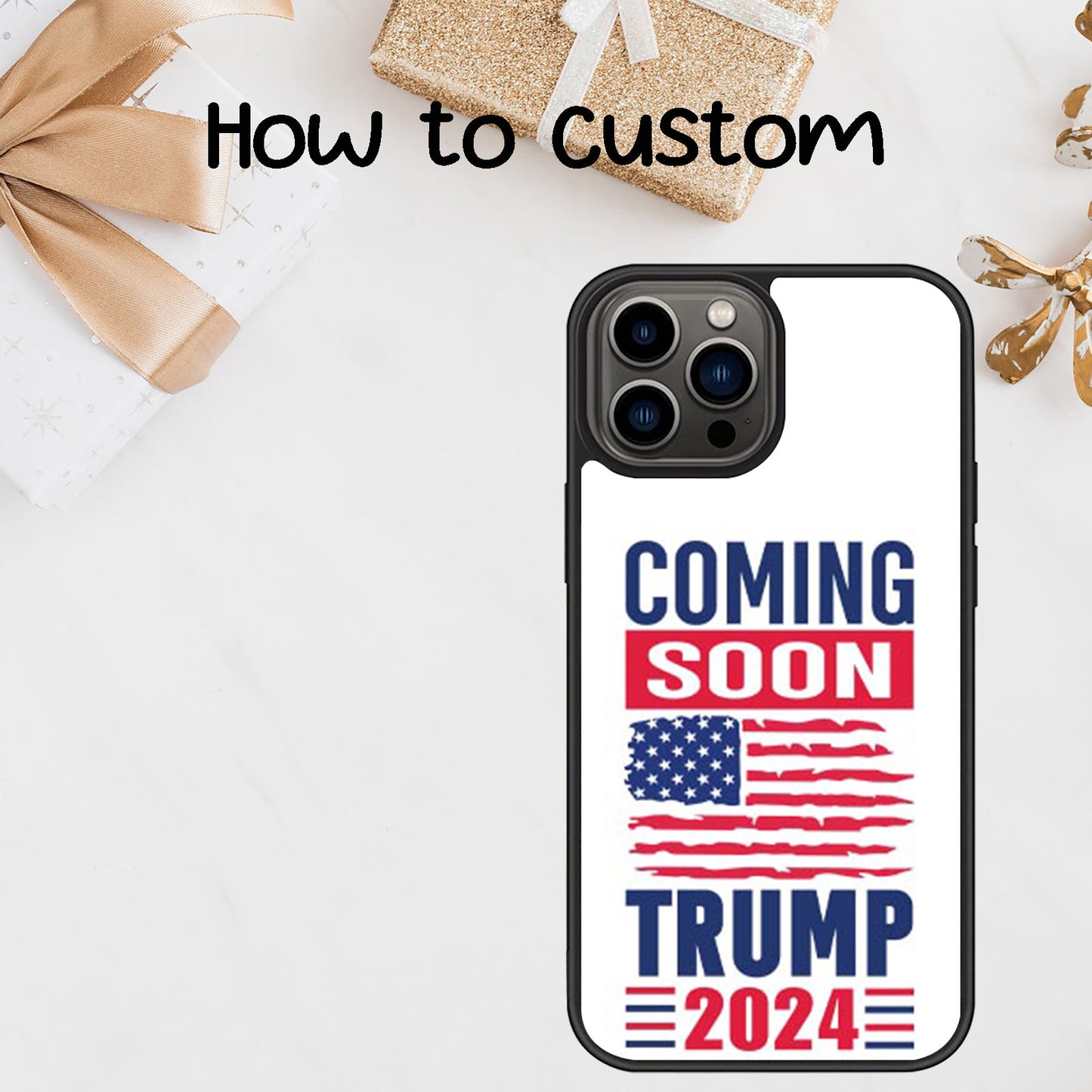 Coming Soon Trump, Funny Trump Phone Case, Make America Great Again Phone Cover for iPhone 15 14 Pro Max 13 12 for Samsung Galaxy S23 S22 Plus Ultra S21 FE Black