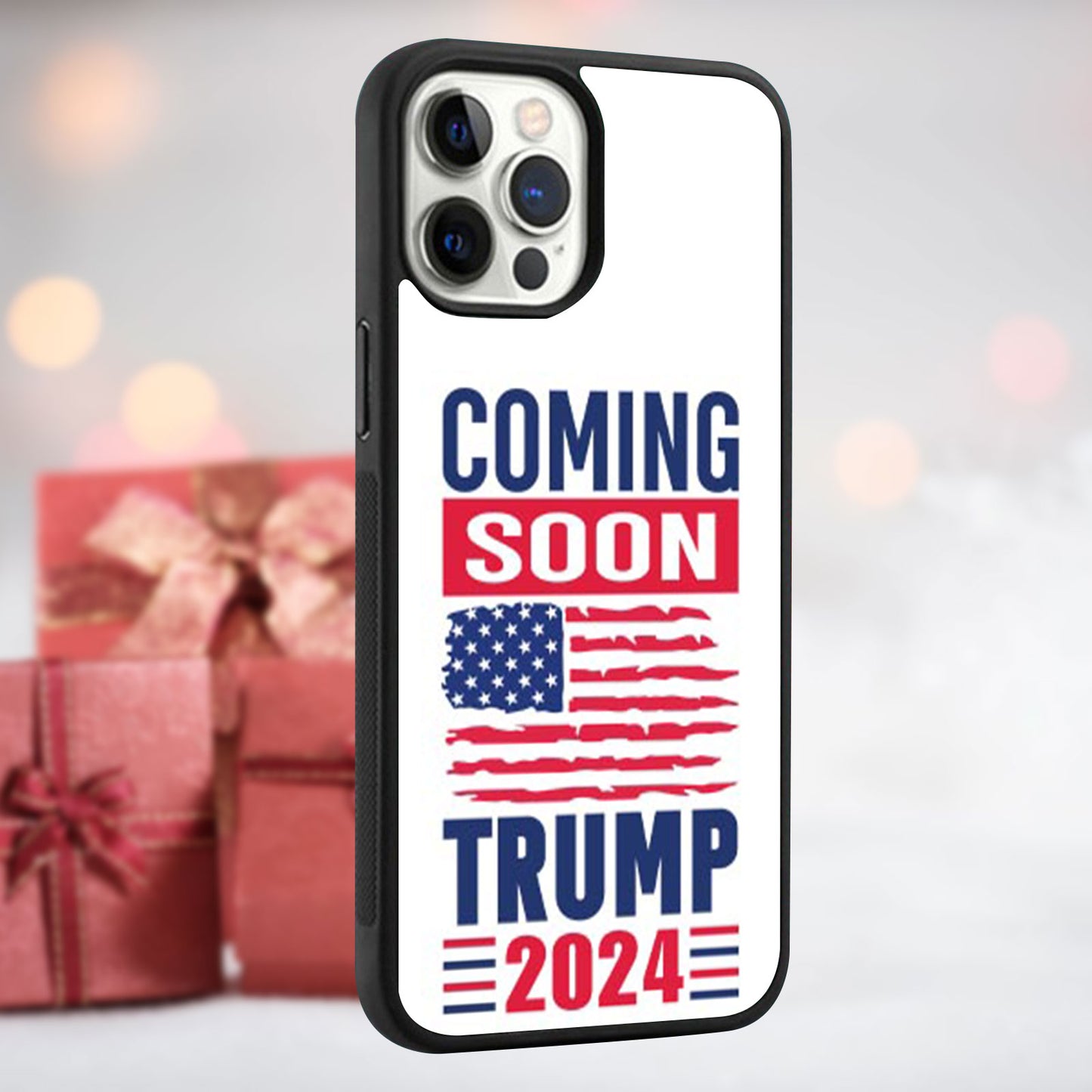 Coming Soon Trump, Funny Trump Phone Case, Make America Great Again Phone Cover for iPhone 15 14 Pro Max 13 12 for Samsung Galaxy S23 S22 Plus Ultra S21 FE Black