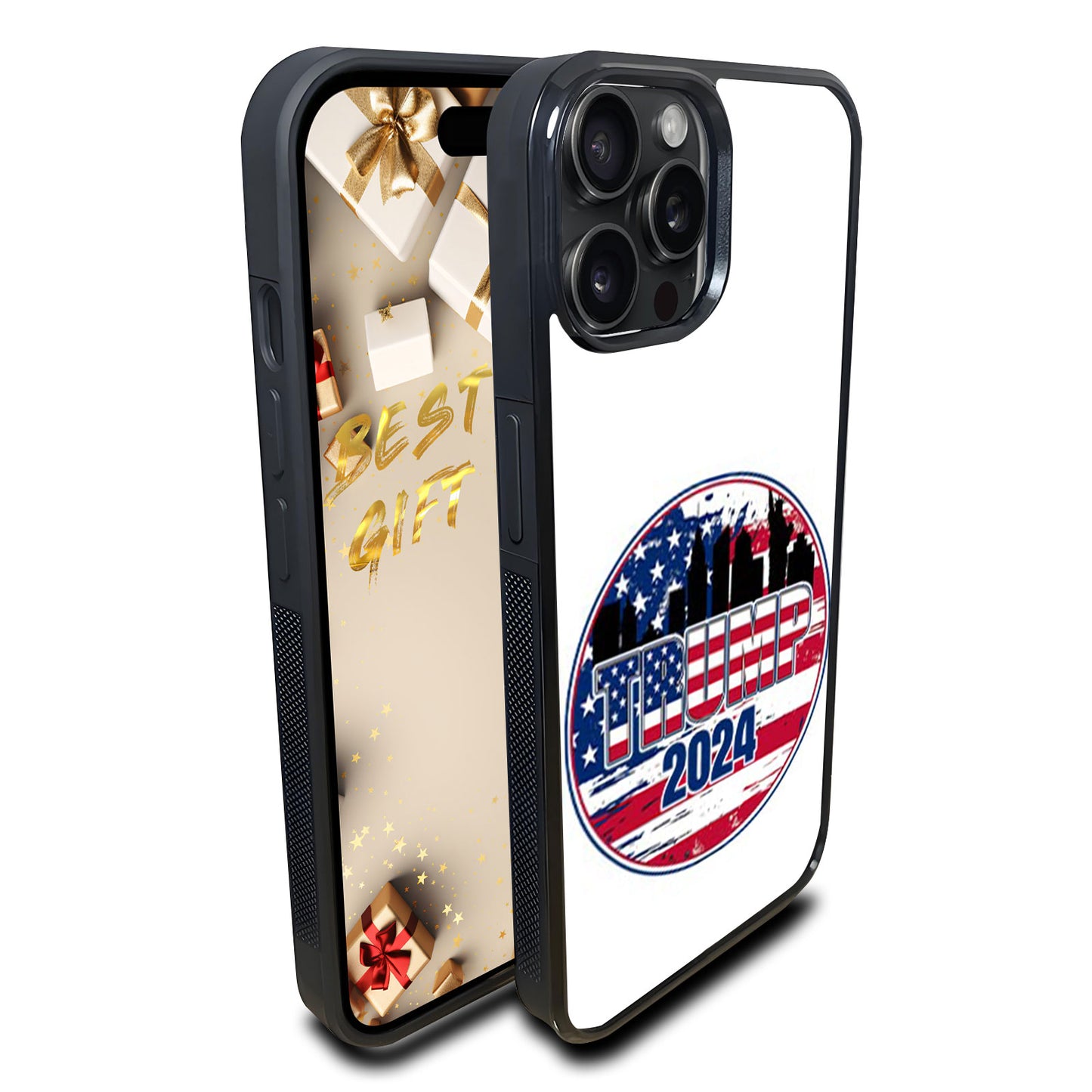 Trump 45 47 Phone Case, Funny Trump 2024 Phone Case for iPhone 15 14 Pro 13 12 for Samsung S24 S23 Black