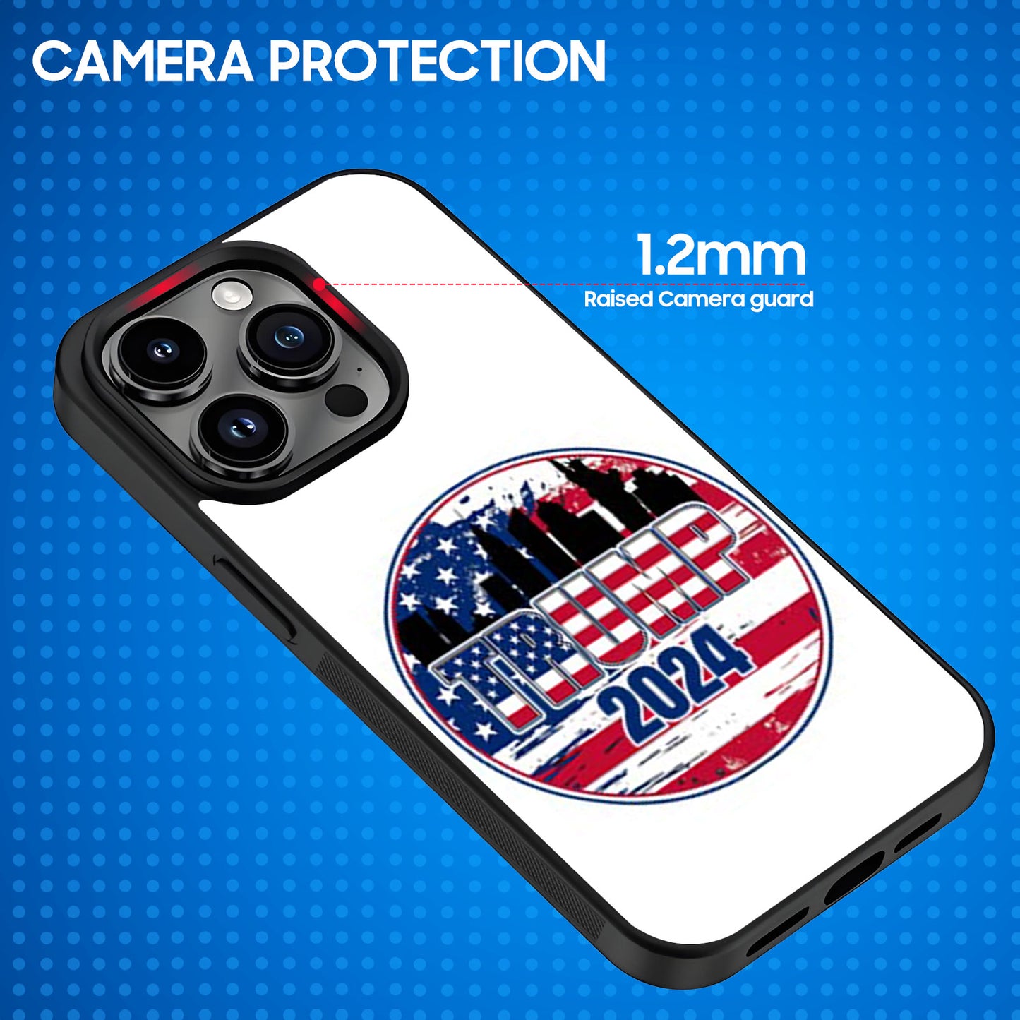 Trump 45 47 Phone Case, Funny Trump 2024 Phone Case for iPhone 15 14 Pro 13 12 for Samsung S24 S23 Black