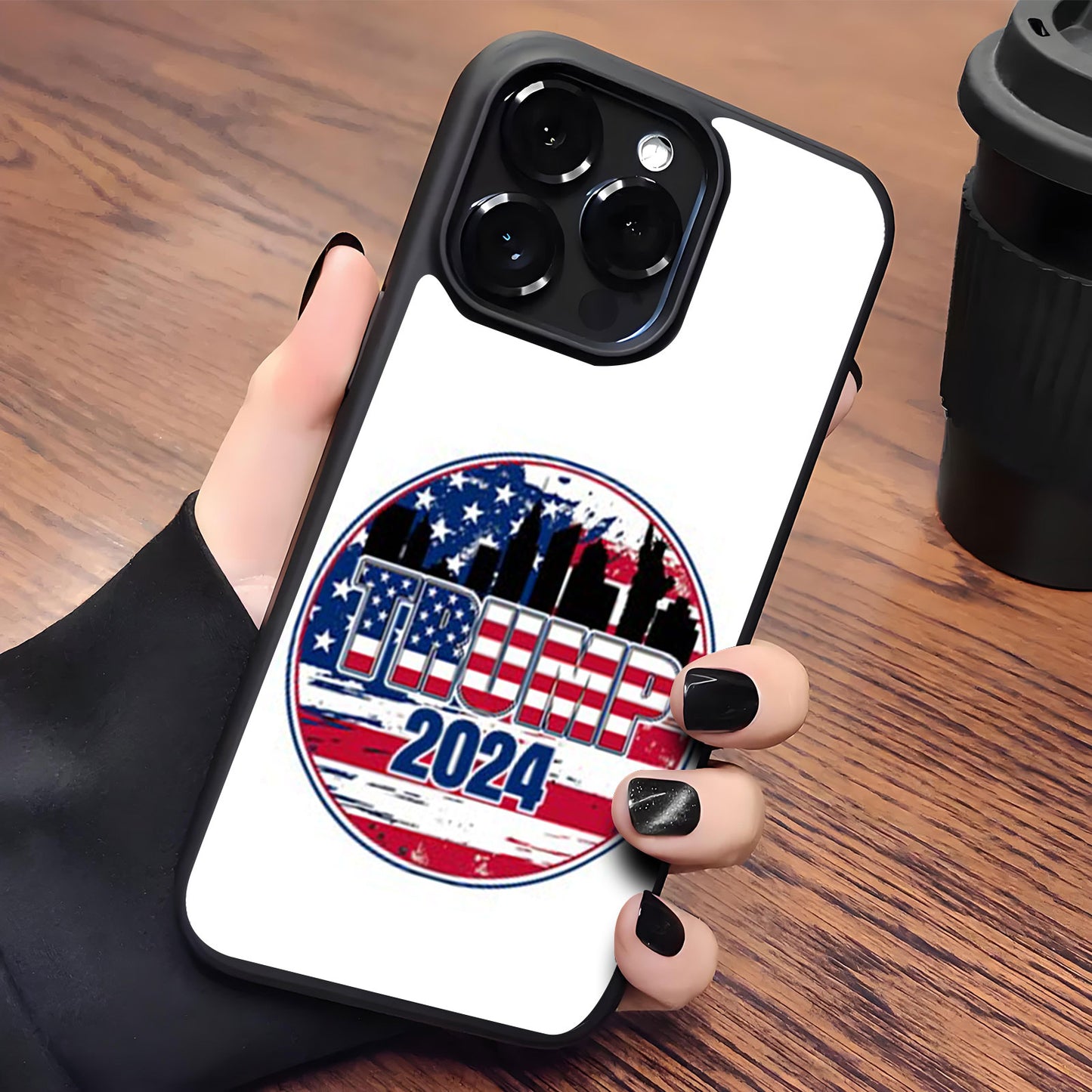 Trump 45 47 Phone Case, Funny Trump 2024 Phone Case for iPhone 15 14 Pro 13 12 for Samsung S24 S23 Black